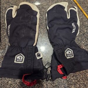 Hestra Black and White Mittens